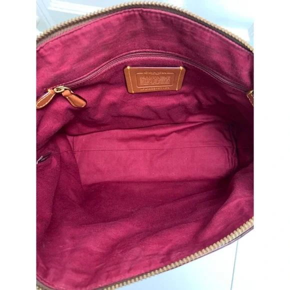 Coach Prairie Floral Signature Satchel / Tan Rust Leather Crossbody Bag NWOT - Picture 14 of 16